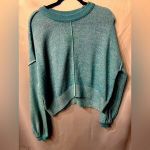 SO Boxy Sweater, balloon sleeves, blue, Size medium